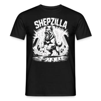 Shepzilla – Retro Rampage - Männer T-Shirt - Schwarz - Vorne - AI Model Male 178 light (178cm)