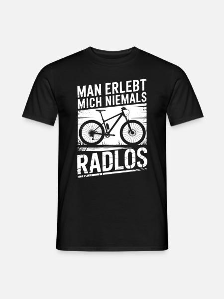 Man Erlebt mich Niemals Radlos - Männer T-Shirt - Schwarz