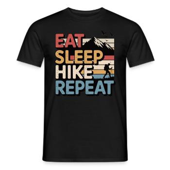 Eat Sleep Hike Repeat - Men's T-Shirt - black - Front - AI Model Male 178 light (178cm)
