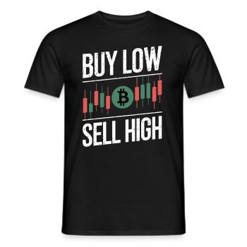 Buy Low – Sell High – Crypto Rule - Men's T-Shirt - black - Front - AI Model Male 178 light (178cm)