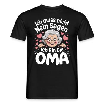 Ich muss nicht nein sagen – Ich bin die Oma - Männer T-Shirt - Schwarz - Vorne - AI Model Male 178 light (178cm)
