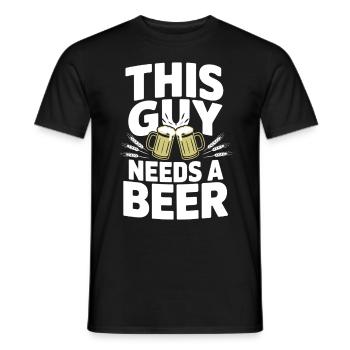 This Guy Needs a Beer - Men's T-Shirt - black - Front - AI Model Male 178 light (178cm)