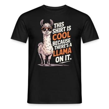 C’est une chemise Cool Llama - T-shirt homme - noir - Devant - AI Model Male 178 light (178cm)