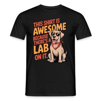 This is a awesome Lab shirt - Men's T-Shirt - black - Front - AI Model Male 178 light (178cm)