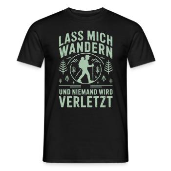 Lass mich wanden und niemand wied verletzt - Männer T-Shirt - Schwarz - Vorne - AI Model Male 178 light (178cm)