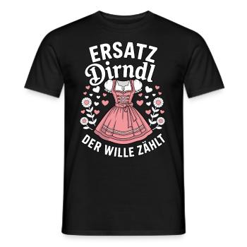 Ersatz Dirndl – der Wille zählt - Männer T-Shirt - Schwarz - Vorne - AI Model Male 178 light (178cm)