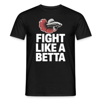 Fight like a Beta – Funny fish design - Men's T-Shirt - black - Front - AI Model Male 178 light (178cm)