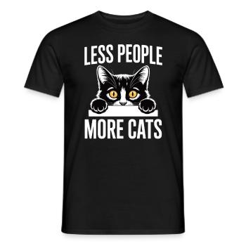 Moins de gens, plus de chats – pour les fans de chats - T-shirt homme - noir - Devant - AI Model Male 178 light (178cm)