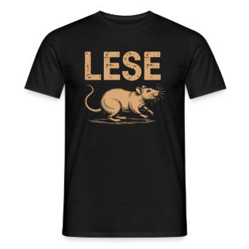 Leseratte – Bücherwurm & Lesezeichen-Fan - Männer T-Shirt - Schwarz - Vorne - AI Model Male 178 light (178cm)