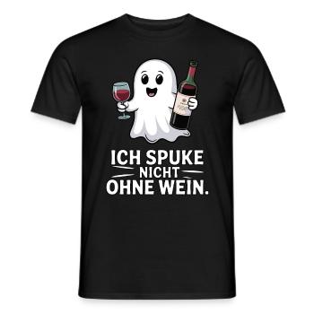 Ich spuke nicht ohne Wein – Lustiger Geist - Männer T-Shirt - Schwarz - Vorne - AI Model Male 178 light (178cm)