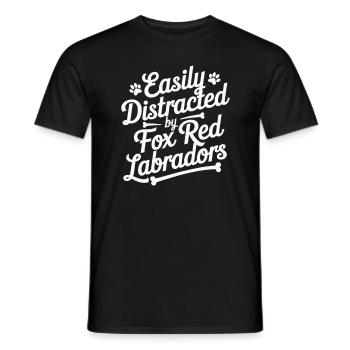 Easily Distracted By Fox Red Labradors - Men's T-Shirt - black - Front - AI Model Male 178 light (178cm)