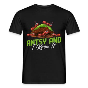 Antsy et je le sais - T-shirt homme - noir - Devant - AI Model Male 178 light (178cm)