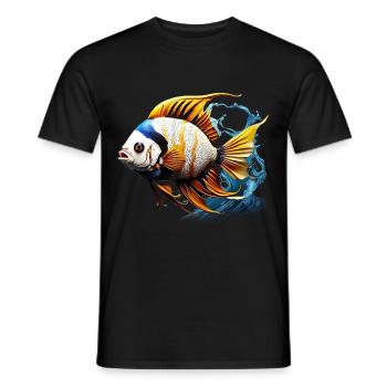 Skalar - Männer T-Shirt - Schwarz - Vorne - AI Model Male 178 light (178cm)