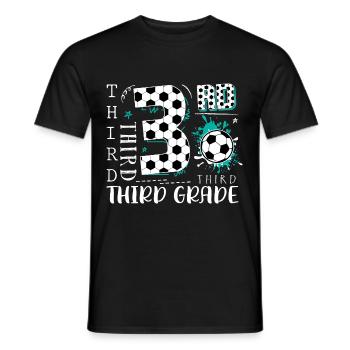 3. Klasse Fußball - Männer T-Shirt - Schwarz - Vorne - AI Model Male 178 light (178cm)
