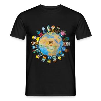 <3 We all belong together <3 peace rebels - Men's T-Shirt - black - Front - AI Model Male 178 light (178cm)