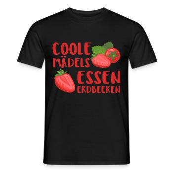 Mädchen Erdbeeren Sommer Geburtstag Geschenk - Männer T-Shirt - Schwarz - Vorne - AI Model Male 178 light (178cm)