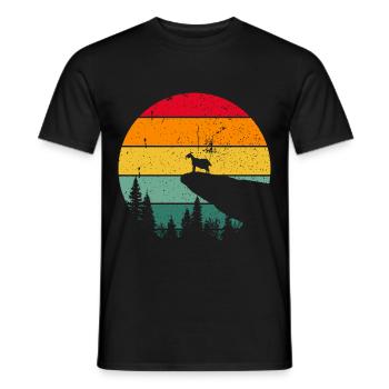 Vintage Retro Ziege Bauernhof Ziegen Landwirt - Männer T-Shirt - Schwarz - Vorne - AI Model Male 178 light (178cm)