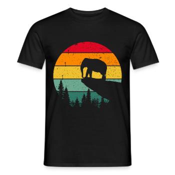 Vintage Retro Elefant Lustig Comic Kinder Rüssel - Männer T-Shirt - Schwarz - Vorne - AI Model Male 178 light (178cm)