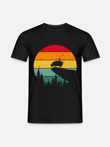 Vintage Retro Schwein Schweinchen Sau Bauer - Mænd T-shirt - sort