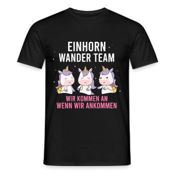Einhorn Wanderteam Einhorn Wander Team - Männer T-Shirt - Schwarz - Vorne - AI Model Male 178 light (178cm)