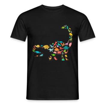Brachiosaurus Dinosaur - Men's T-Shirt - black - Front - AI Model Male 178 light (178cm)