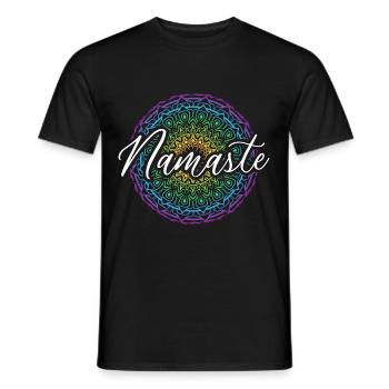 Namaste Yoga Méditation Spiritualité Mandala - T-shirt homme - noir - Devant - AI Model Male 178 light (178cm)