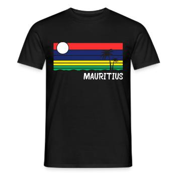 Mauritius Holiday Palm Trees Vintage Design Idea - Men's T-Shirt - black - Front - AI Model Male 178 light (178cm)