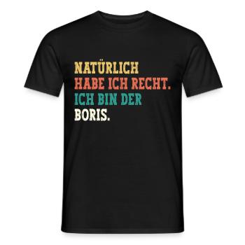 Boris Lustiger Spruch Vorname Name Boris - Männer T-Shirt - Schwarz - Vorne - AI Model Male 178 light (178cm)