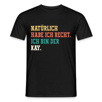 Kay Lustiger Spruch Vorname Name Kay - Männer T-Shirt - Schwarz - Vorne - AI Model Male 178 light (178cm)