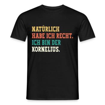 Kornelius Lustiger Spruch Vorname Name Kornelius - Männer T-Shirt - Schwarz - Vorne - AI Model Male 178 light (178cm)