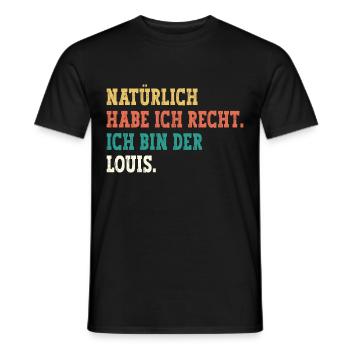 Louis Lustiger Spruch Vorname Name Louis - Männer T-Shirt - Schwarz - Vorne - AI Model Male 178 light (178cm)