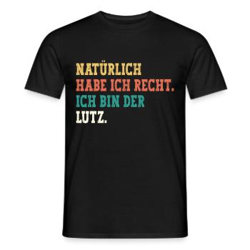 Lutz Lustiger Spruch Vorname Name Lutz - Männer T-Shirt - Schwarz - Vorne - AI Model Male 178 light (178cm)
