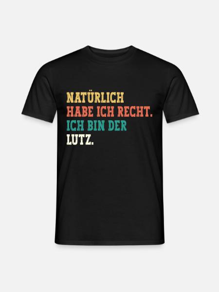 Lutz Lustiger Spruch Vorname Name Lutz - Männer T-Shirt - Schwarz