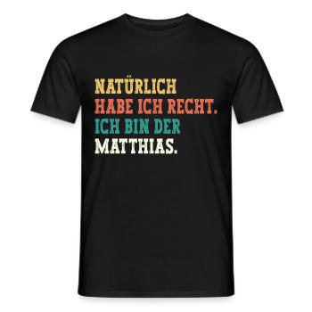 Matthias Lustiger Spruch Vorname Name Matthias - Männer T-Shirt - Schwarz - Vorne - AI Model Male 178 light (178cm)