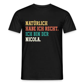 Nicola Lustiger Spruch Vorname Name Nicola - Männer T-Shirt - Schwarz - Vorne - AI Model Male 178 light (178cm)