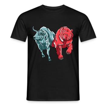 Bull Vs. Bear Crypto Chart Cryptocurrency Hodler - Men's T-Shirt - black - Front - AI Model Male 178 light (178cm)