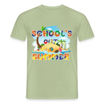 Les écoles sortent pour les vacances d’été Dernier jour d’école - T-shirt homme - vert sauge - Devant - AI Model Male 178 light (178cm)