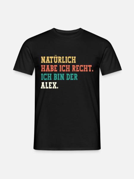 Alex Lustiger Spruch Vorname Name Alex - Männer T-Shirt - Schwarz
