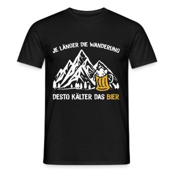 Je länger die Wanderung desto kälter das Bier - Männer T-Shirt - Schwarz - Vorne - AI Model Male 178 light (178cm)
