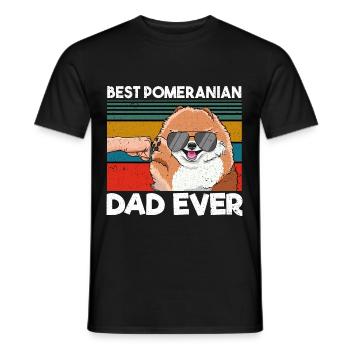 Best Pomeranian Dad Ever Bester Hunde Papa - Männer T-Shirt - Schwarz - Vorne - AI Model Male 178 light (178cm)