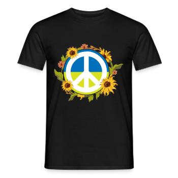 Peace For Ukraine Sunflower - Männer T-Shirt - Schwarz - Vorne - AI Model Male 178 light (178cm)