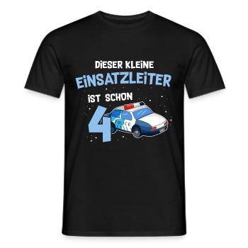 4 Geburtstag Polizei 4 Jahre Alt - Männer T-Shirt - Schwarz - Vorne - AI Model Male 178 light (178cm)