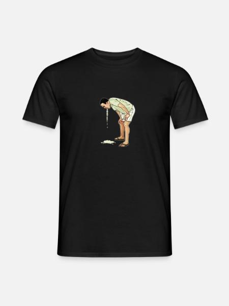 Man is vomiting - Men's T-Shirt - black