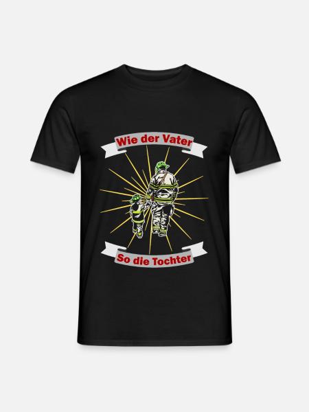 Feuerwehr Papa Tochter Geschenk - Männer T-Shirt - Schwarz