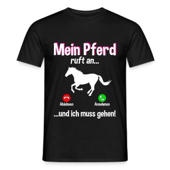 Lustiges Pferde Pferd Reiten Reiterin Geschenk - Männer T-Shirt - Schwarz - Vorne - AI Model Male 178 light (178cm)