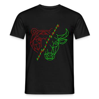 Bulle Bär Chart Investor - Männer T-Shirt - Schwarz - Vorne - AI Model Male 178 light (178cm)
