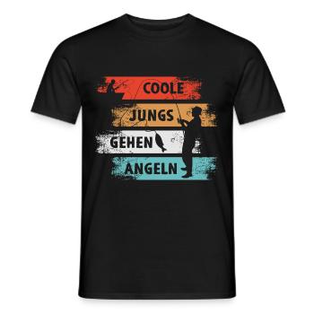 Cool Guys Go Fishing Angler - Men's T-Shirt - black - Front - AI Model Male 178 light (178cm)