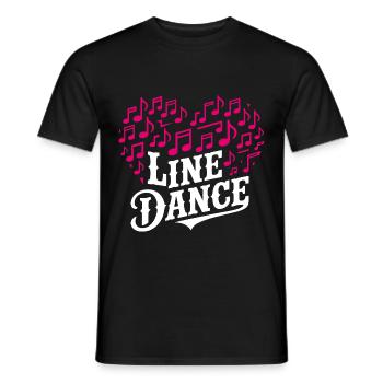 Line Dance Musik und Herz aus Musiknoten - Männer T-Shirt - Schwarz - Vorne - AI Model Male 178 light (178cm)