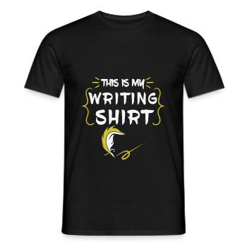 Cadeau drôle de chemise d'écriture - T-shirt homme - noir - Devant - AI Model Male 178 light (178cm)