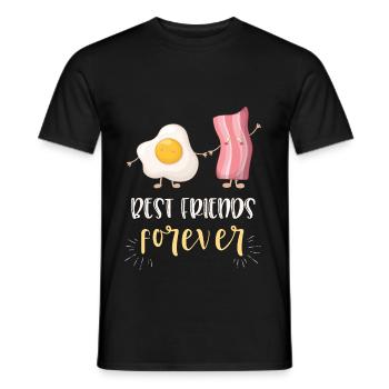Cute Egg Bacon Best Friends BFF gift - Men's T-Shirt - black - Front - AI Model Male 178 light (178cm)